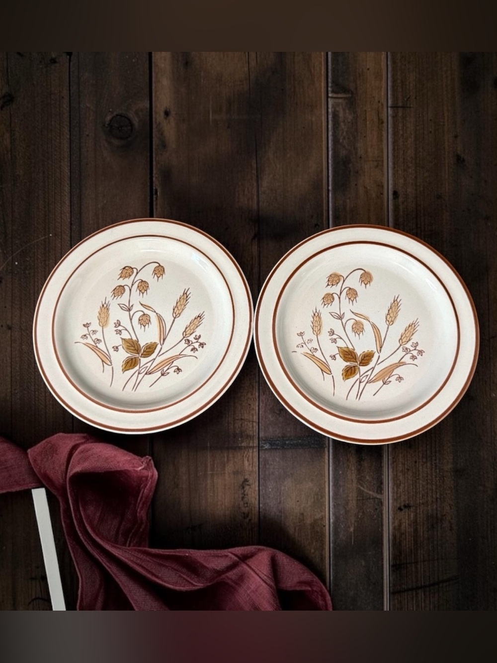 RKS STONEWARE Autumn Wheat Plates (2)
